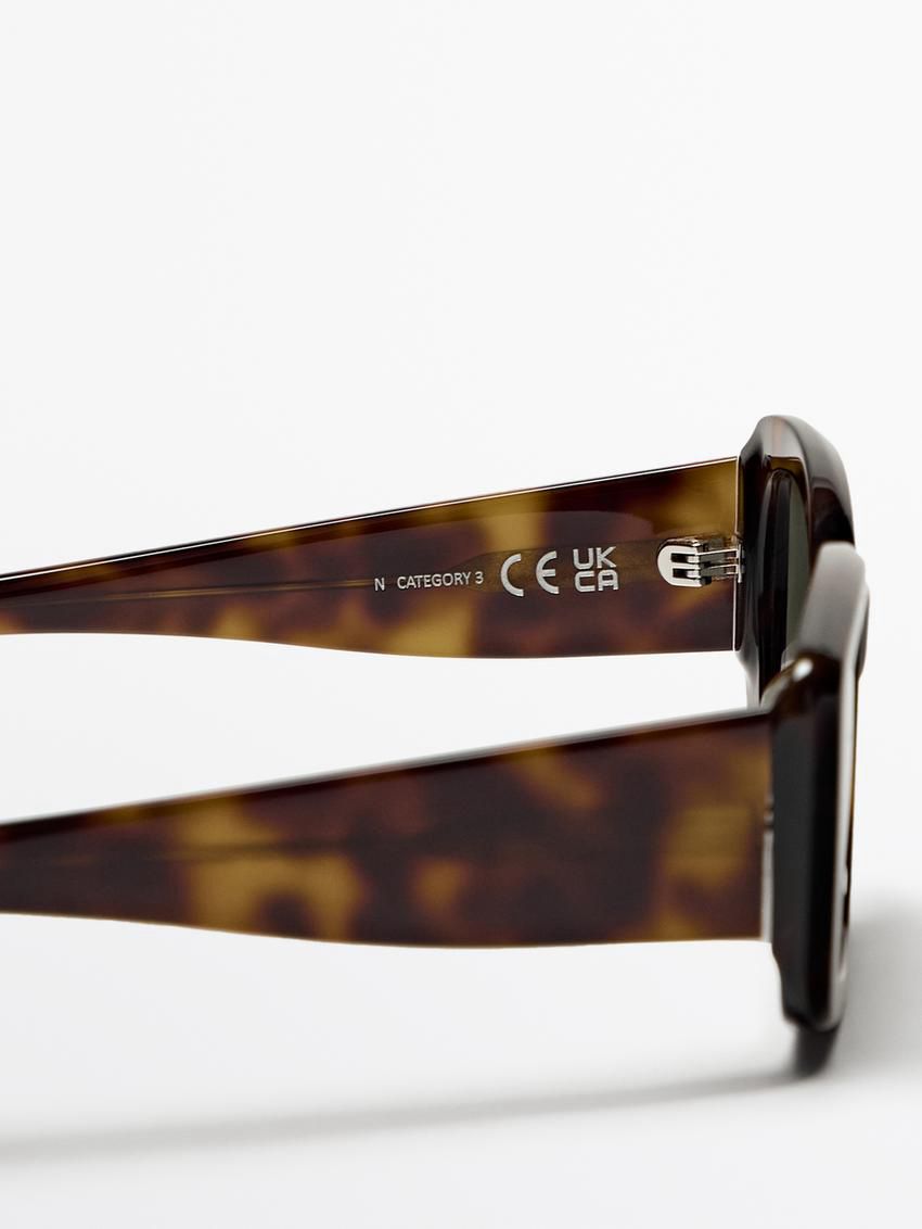Massimo Dutti Rectangular Tortoiseshell-effect Women Sunglasses Brown | US-BH8471206