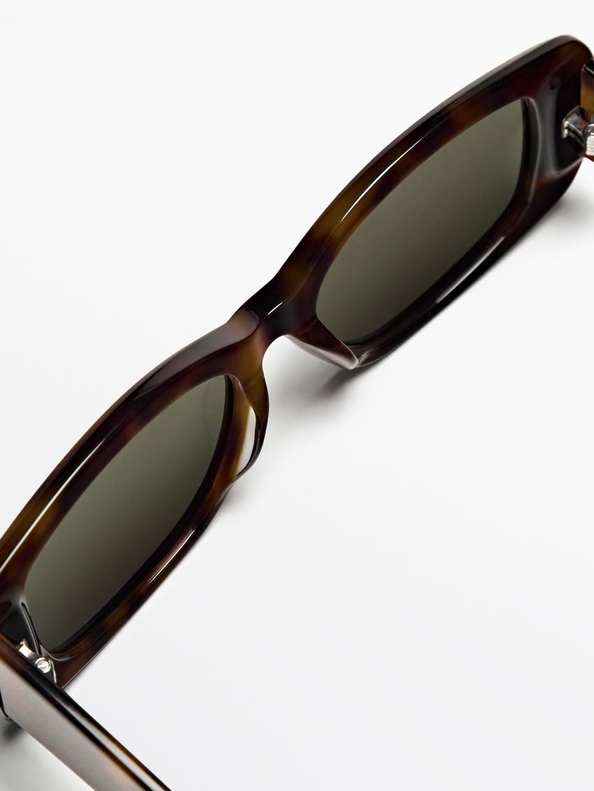 Massimo Dutti Rectangular Tortoiseshell-effect Women Sunglasses Brown | US-BH8471206