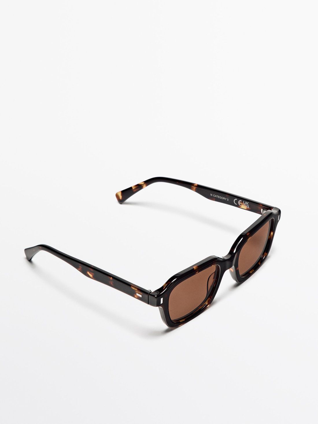 Massimo Dutti Rectangular Tortoiseshell-effect Men Sunglasses Brown | US-LN9246108