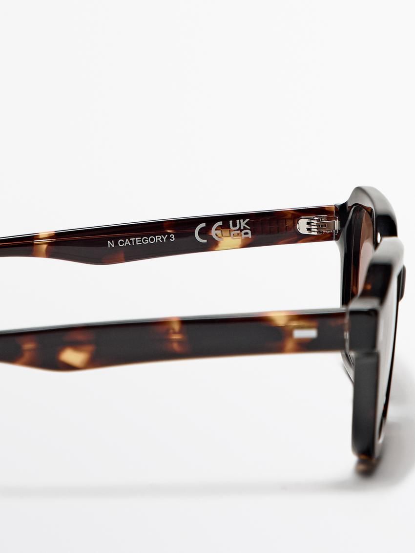 Massimo Dutti Rectangular Tortoiseshell-effect Men Sunglasses Brown | US-LN9246108
