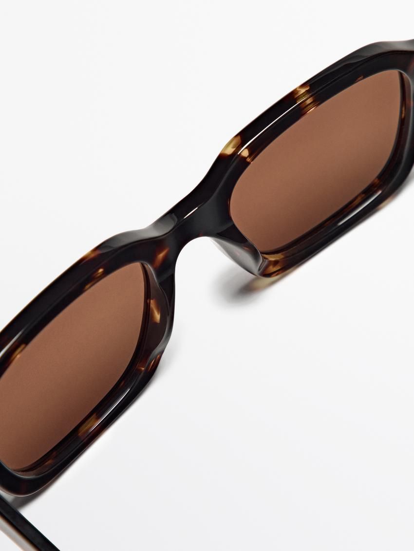 Massimo Dutti Rectangular Tortoiseshell-effect Men Sunglasses Brown | US-LN9246108
