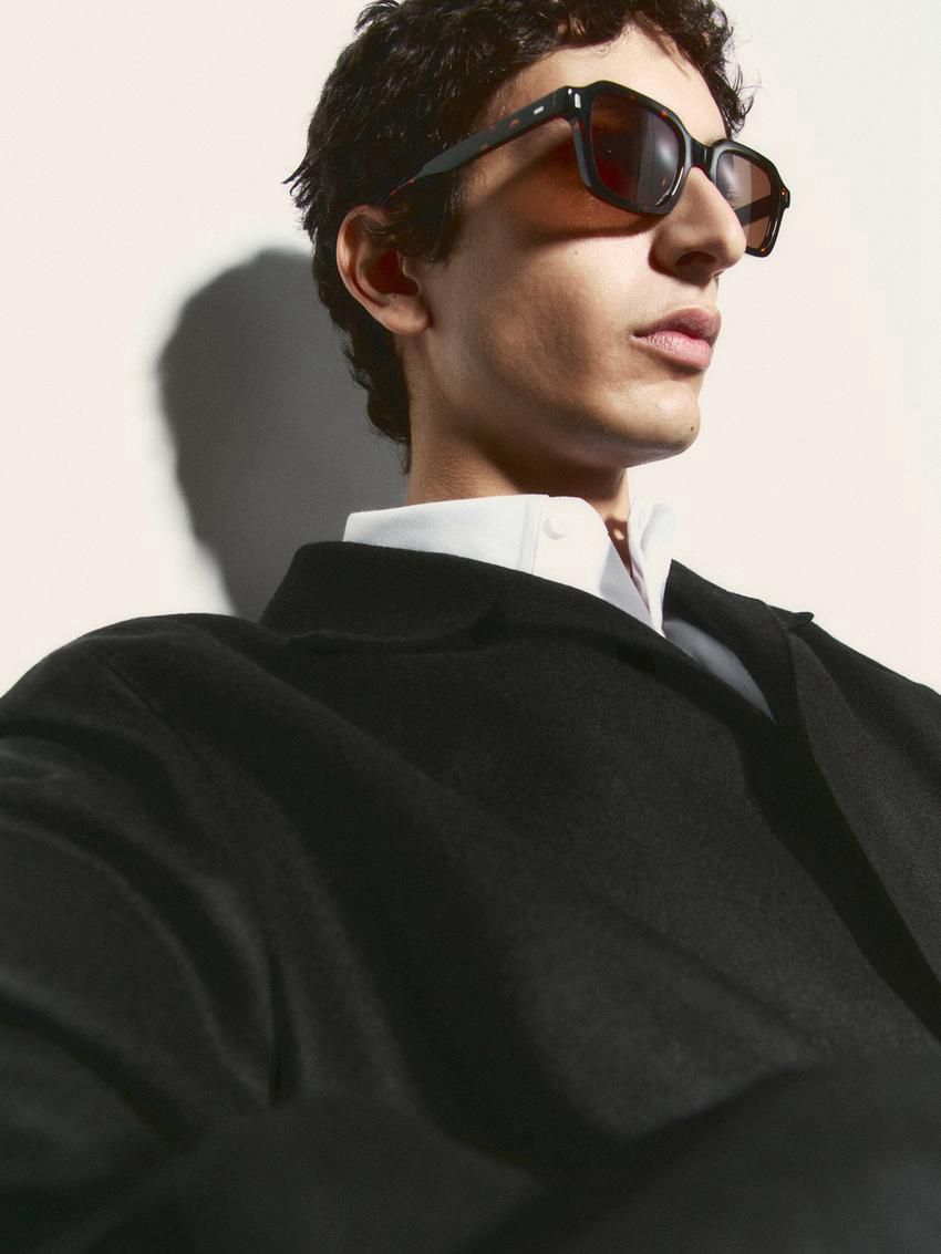 Massimo Dutti Rectangular Tortoiseshell-effect Men Sunglasses Brown | US-LN9246108