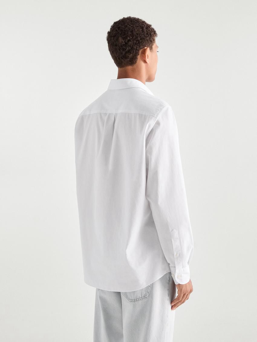 Massimo Dutti Regular Fit Cotton Men Shirts White | US-DP3150264