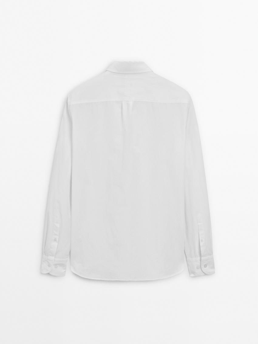 Massimo Dutti Regular Fit Cotton Men Shirts White | US-DP3150264