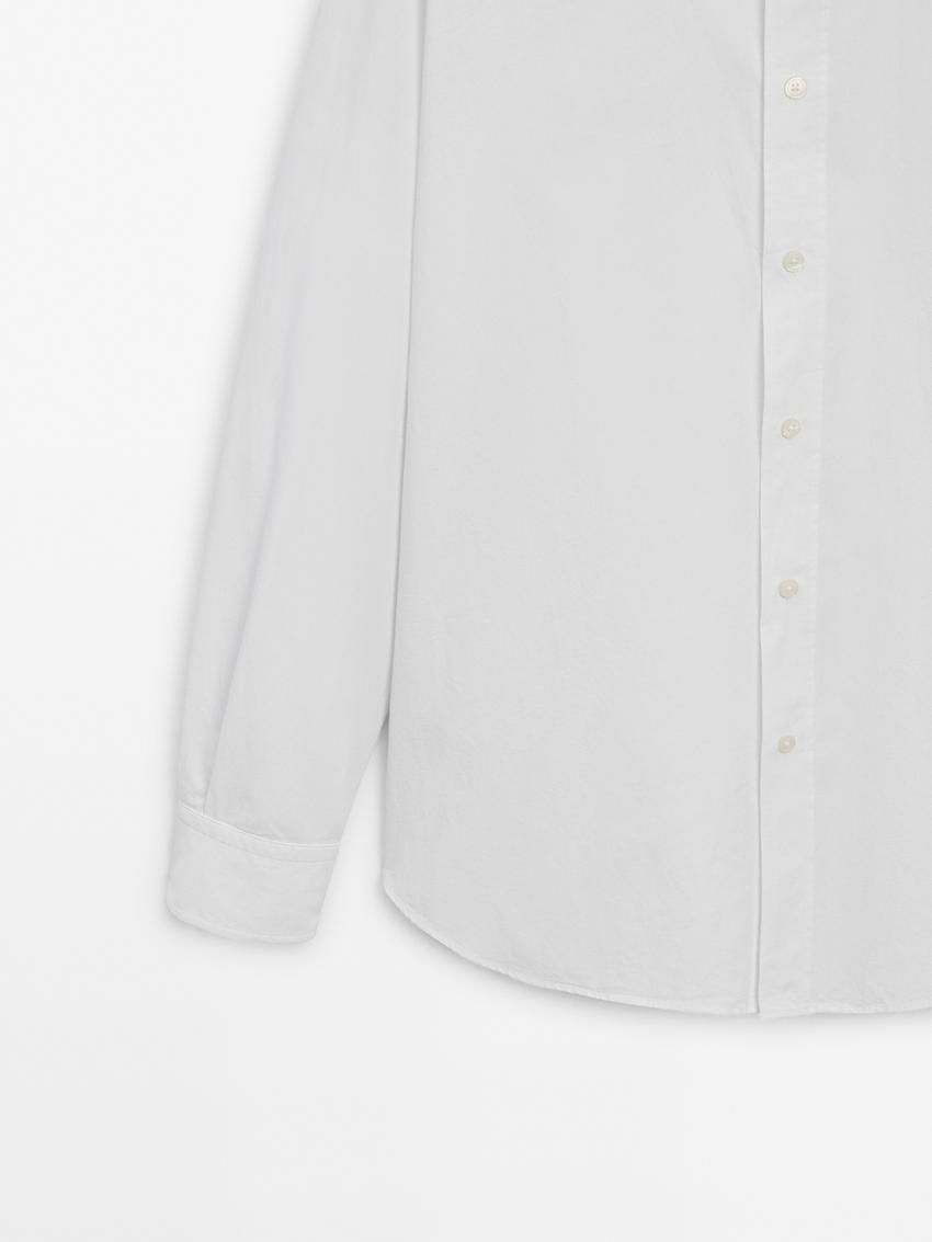 Massimo Dutti Regular Fit Cotton Men Shirts White | US-DP3150264