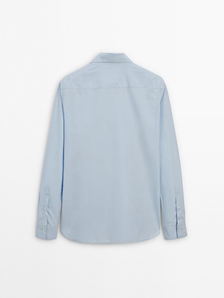 Massimo Dutti Regular Fit Cotton Poplin Men Shirts Light Blue | US-AP1460359