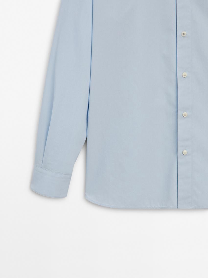 Massimo Dutti Regular Fit Cotton Poplin Men Shirts Light Blue | US-AP1460359