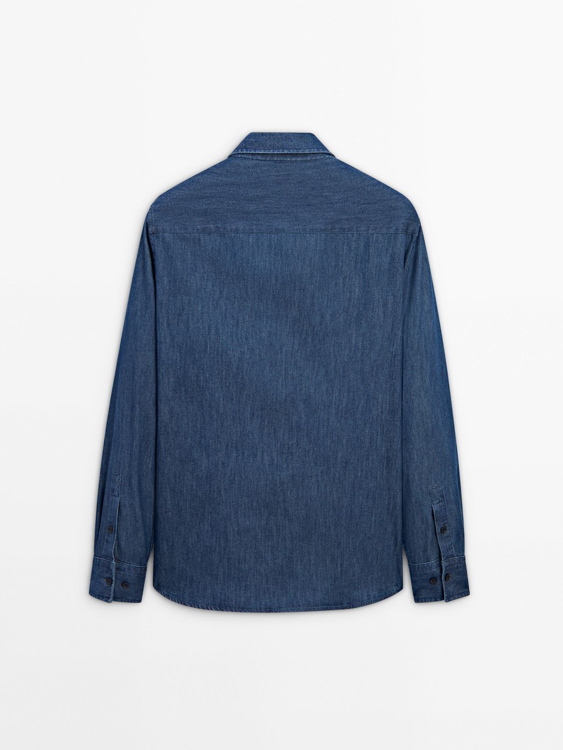 Massimo Dutti Regular Fit Denim With False Pocket Men Shirts Blue | US-GF7593268