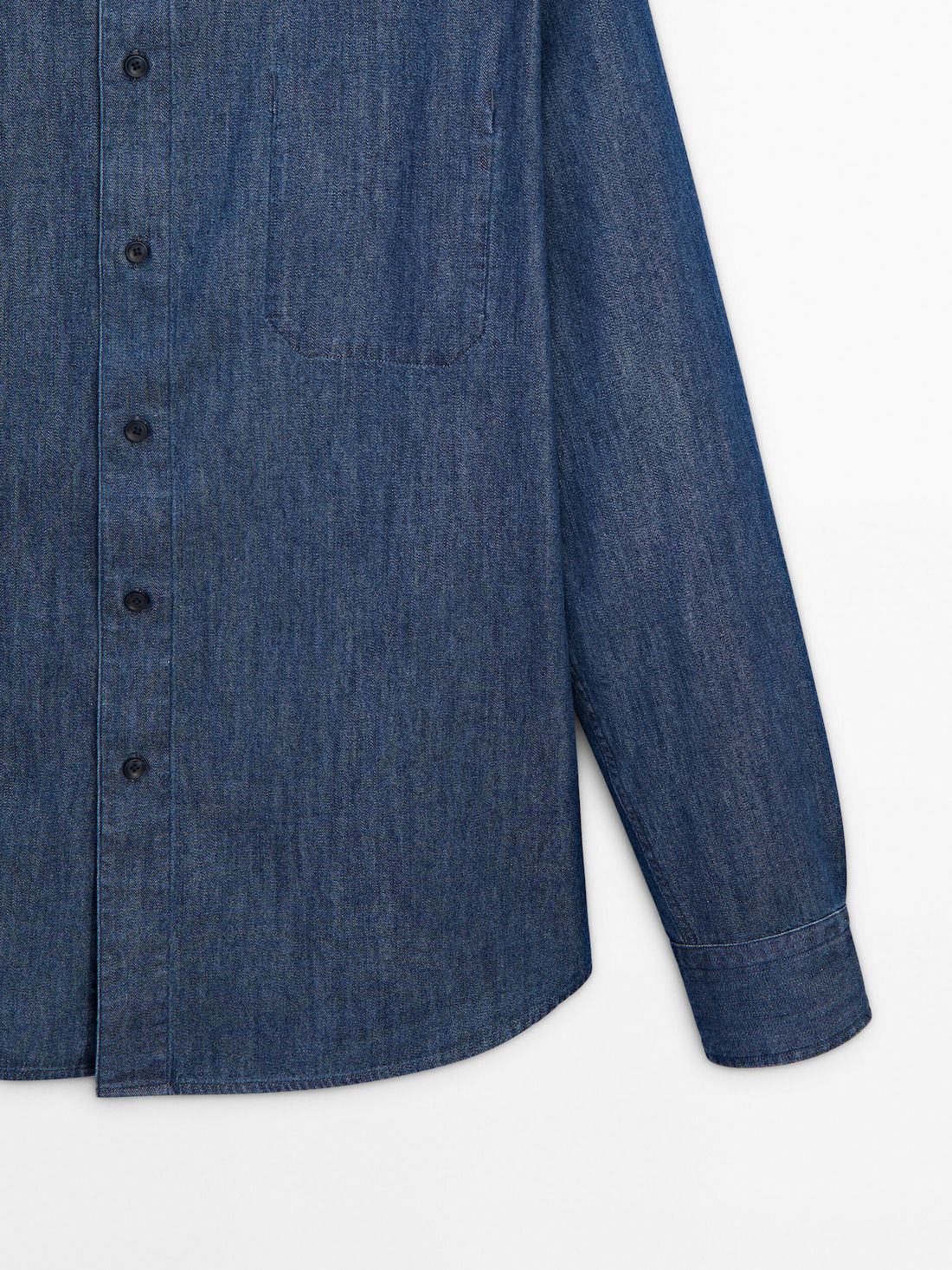 Massimo Dutti Regular Fit Denim With False Pocket Men Shirts Blue | US-GF7593268