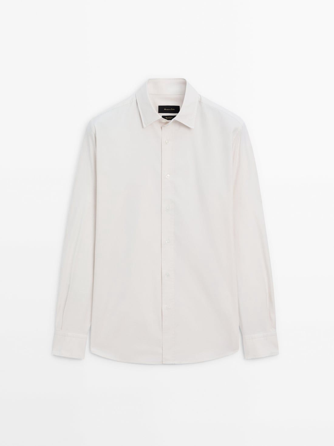 Massimo Dutti Regular Fit Dyed Twill Men Shirts Beige | US-EY7130964