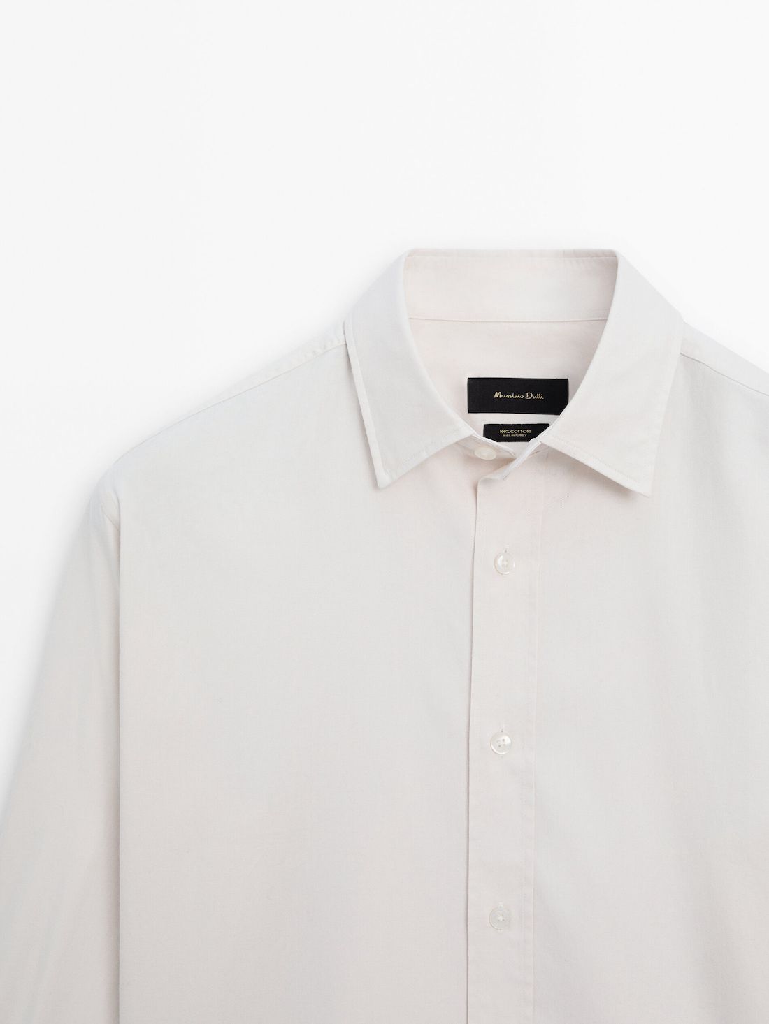 Massimo Dutti Regular Fit Dyed Twill Men Shirts Beige | US-EY7130964