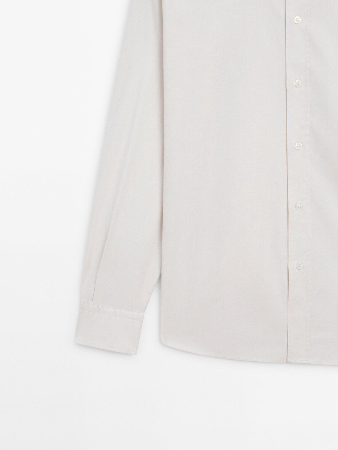 Massimo Dutti Regular Fit Dyed Twill Men Shirts Beige | US-EY7130964