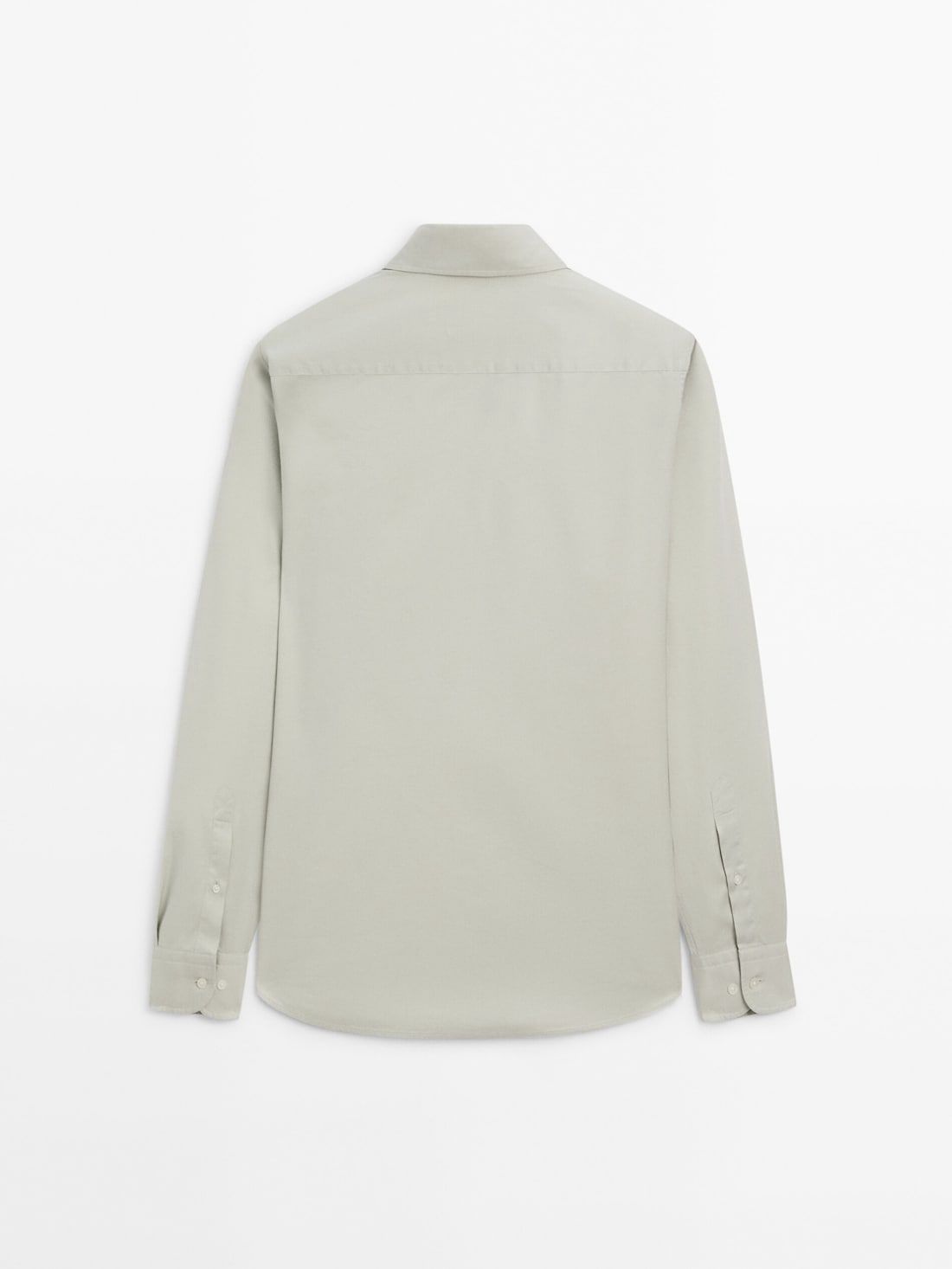 Massimo Dutti Regular Fit Dyed Twill Men Shirts Light Green | US-ZV0926148