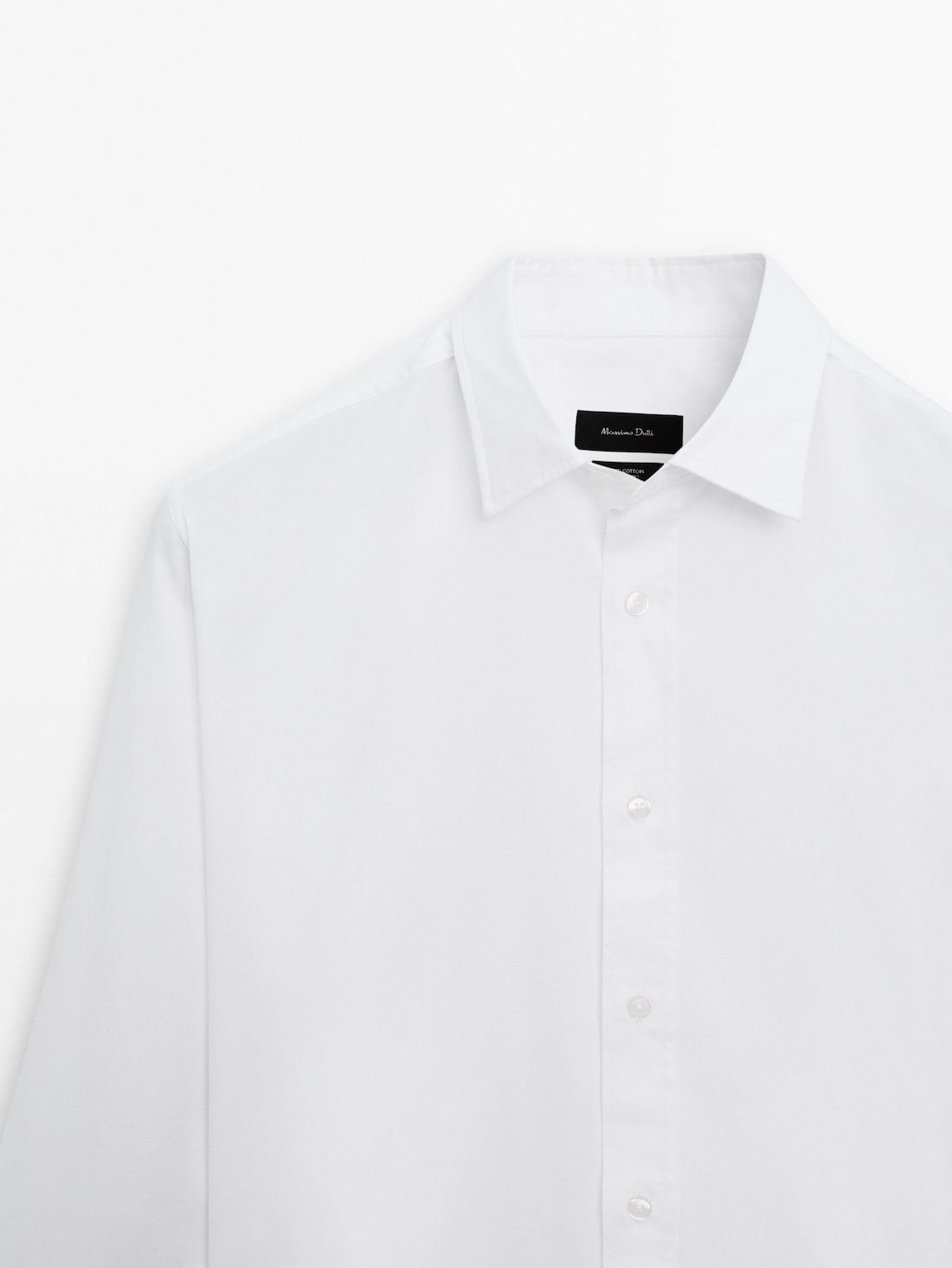 Massimo Dutti Regular Fit Dyed Twill Men Shirts White | US-GU9026137