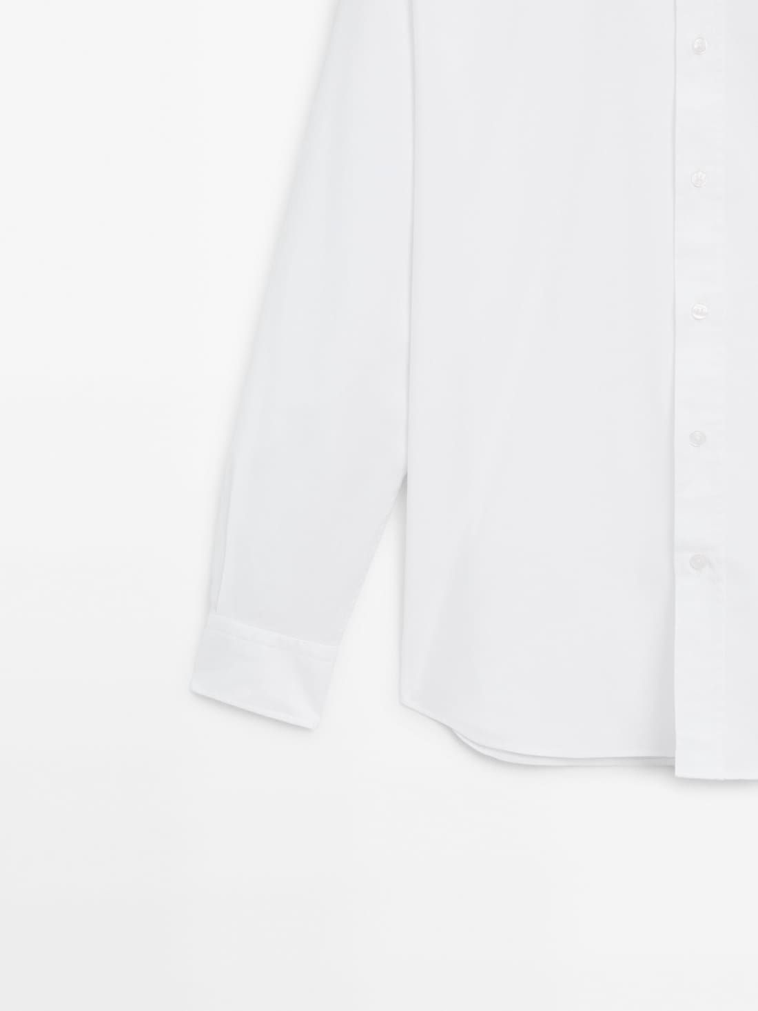 Massimo Dutti Regular Fit Dyed Twill Men Shirts White | US-GU9026137