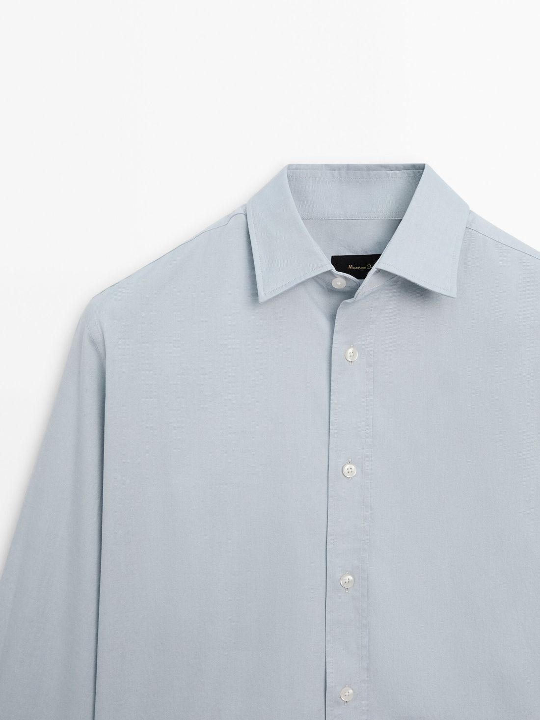 Massimo Dutti Regular Fit Dyed Twill Men Shirts Light Blue | US-DH0983167