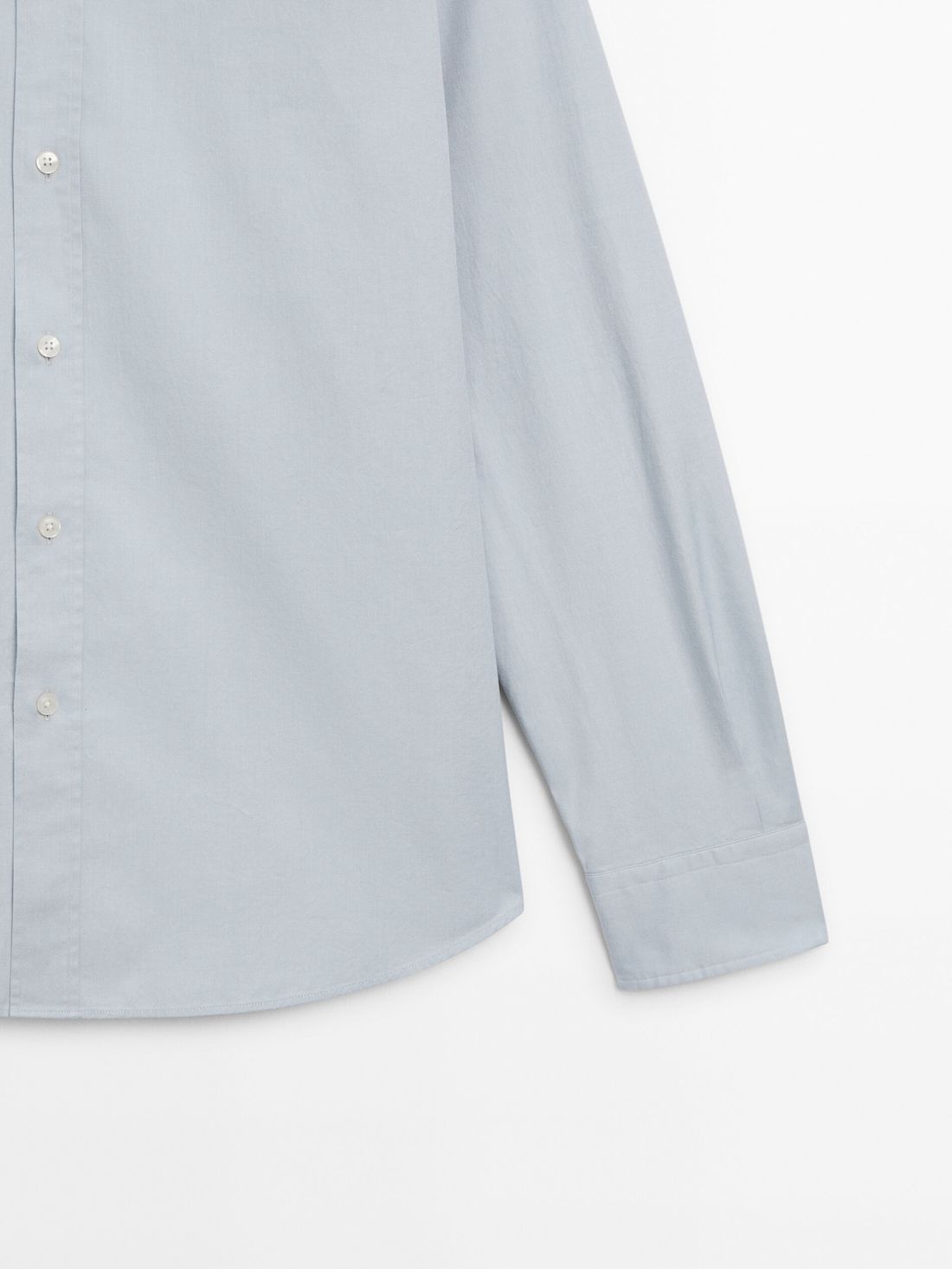 Massimo Dutti Regular Fit Dyed Twill Men Shirts Light Blue | US-DH0983167