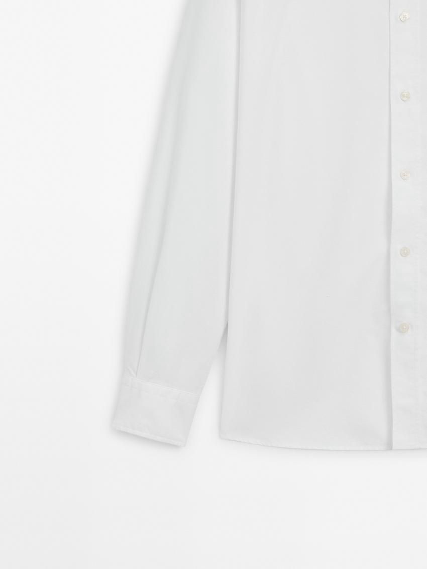 Massimo Dutti Regular Fit Oxford Fabric Men Shirts White | US-YQ3052489