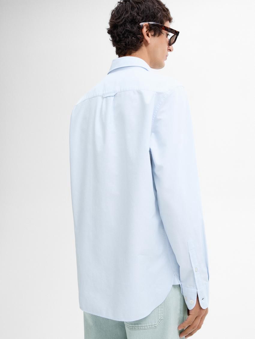 Massimo Dutti Regular Fit Oxford Fabric Men Shirts Light Blue | US-GO8351627
