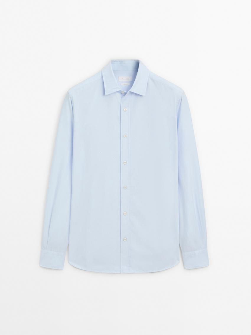 Massimo Dutti Regular Fit Oxford Fabric Men Shirts Light Blue | US-GO8351627