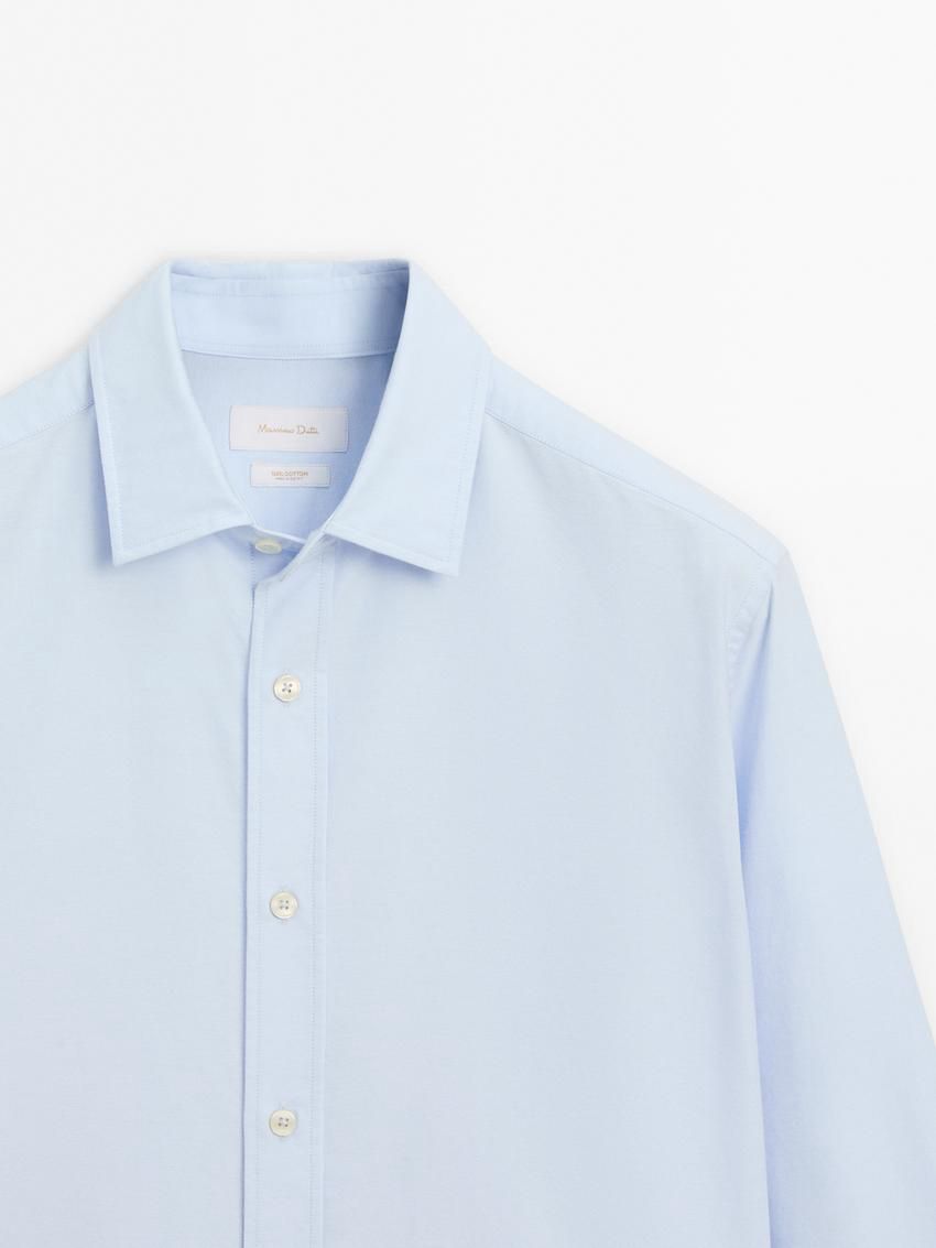 Massimo Dutti Regular Fit Oxford Fabric Men Shirts Light Blue | US-GO8351627