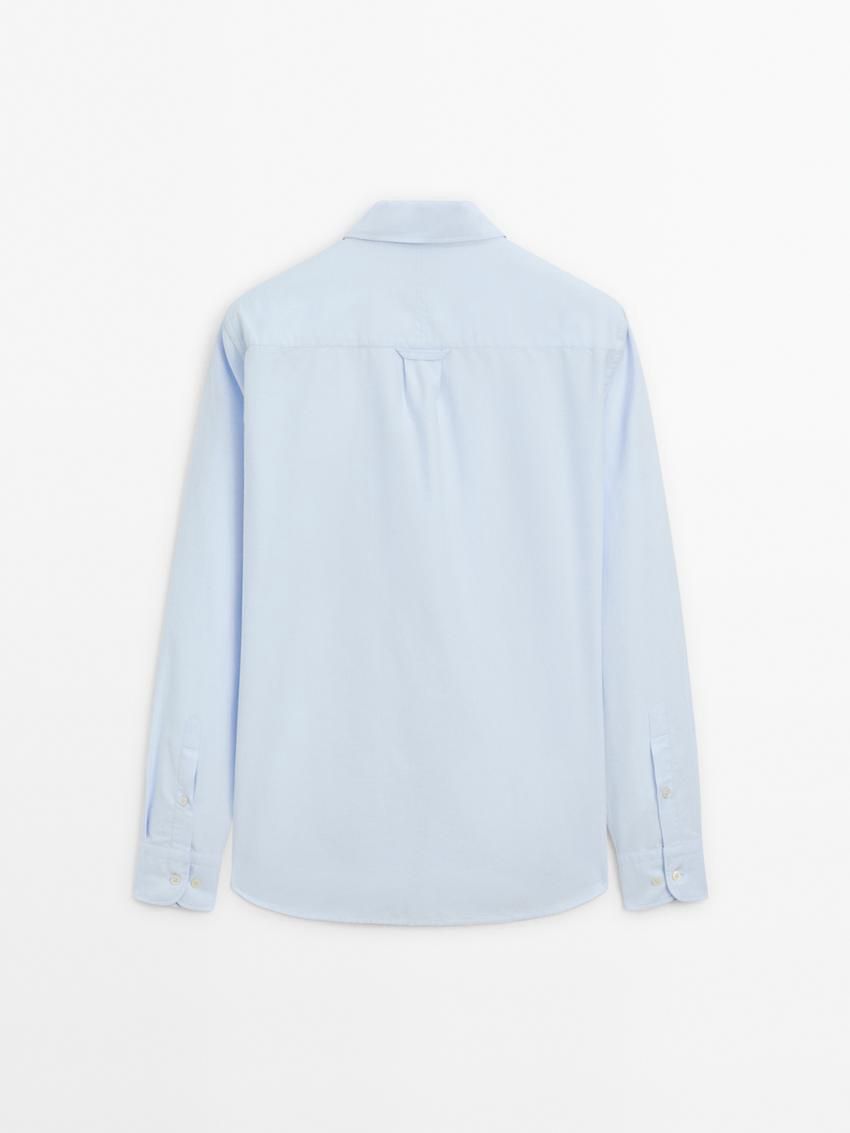Massimo Dutti Regular Fit Oxford Fabric Men Shirts Light Blue | US-GO8351627