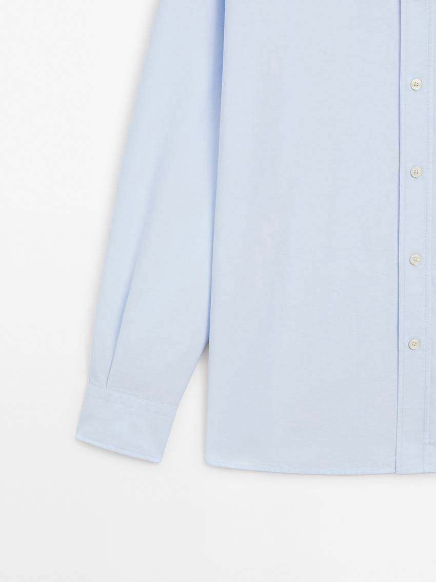 Massimo Dutti Regular Fit Oxford Fabric Men Shirts Light Blue | US-GO8351627