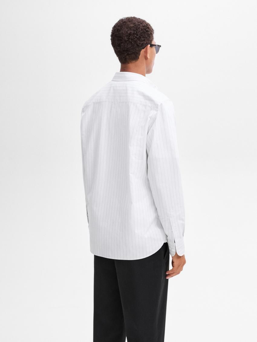Massimo Dutti Regular Fit With Striped Detail Men Shirts White | US-HV3985740