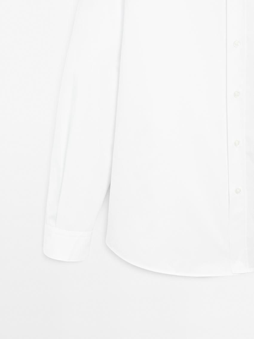 Massimo Dutti Regular-fit Cotton Men Shirts White | US-YU2783569