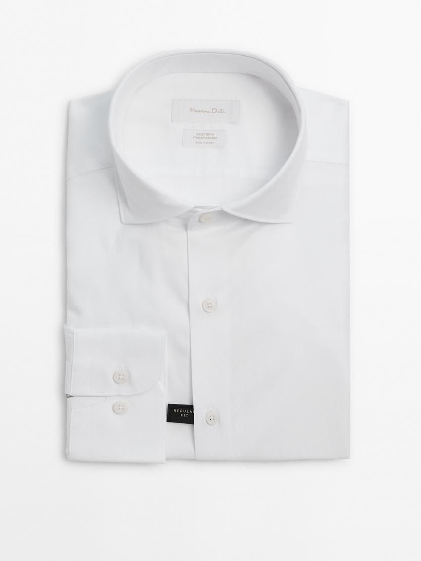 Massimo Dutti Regular-fit Cotton Men Shirts White | US-NZ3269578