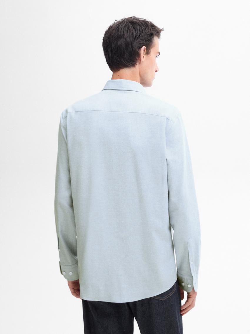 Massimo Dutti Regular-fit Cotton Men Shirts Light Blue | US-PR0689743