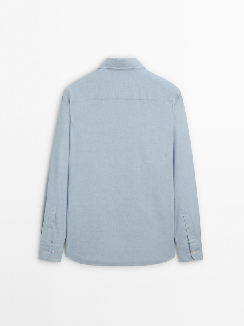 Massimo Dutti Regular-fit Cotton Men Shirts Light Blue | US-PR0689743