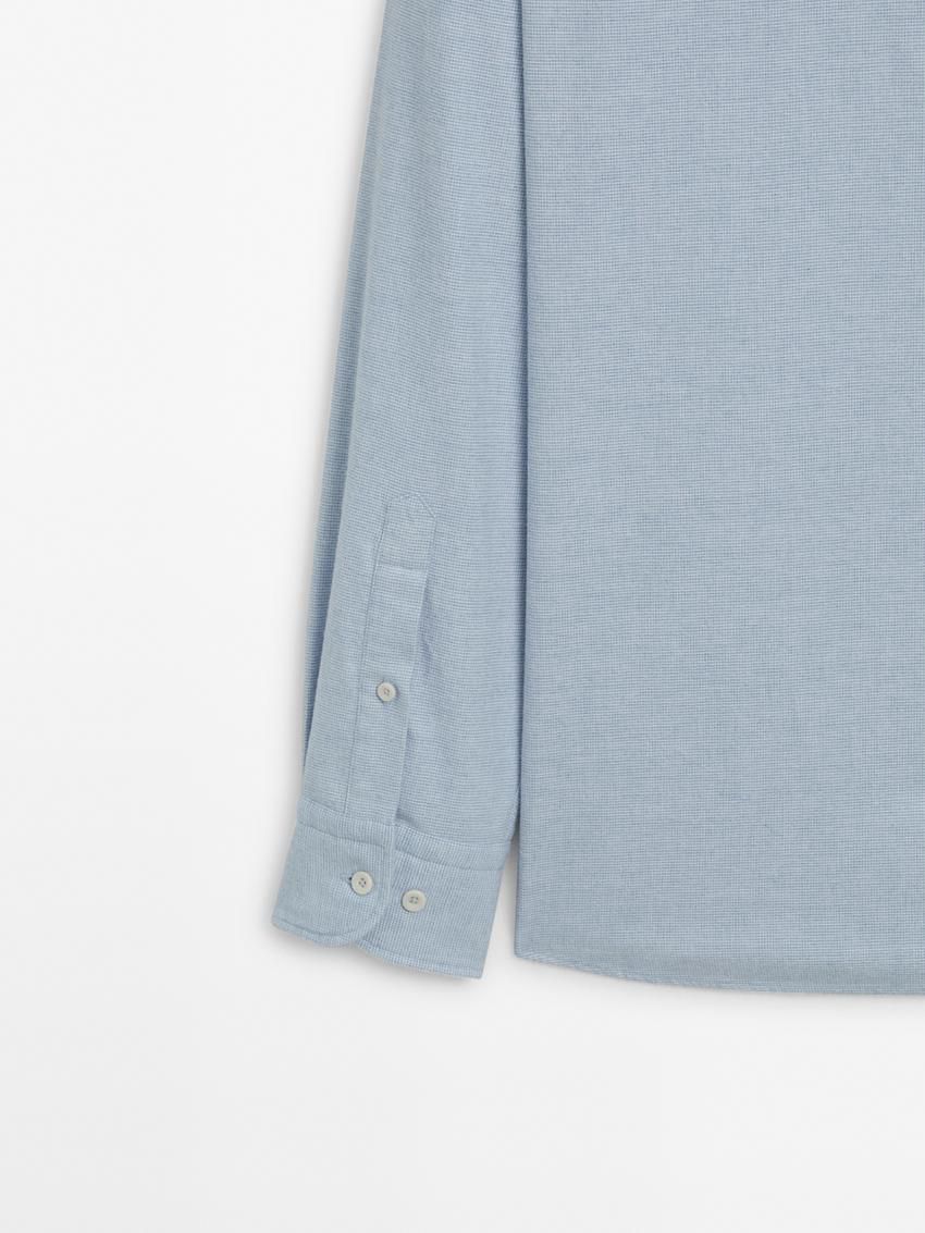 Massimo Dutti Regular-fit Cotton Men Shirts Light Blue | US-PR0689743