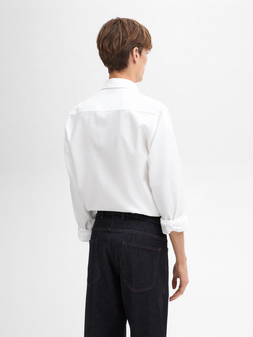 Massimo Dutti Regular-fit Cotton Men Shirts White | US-ZX4067231