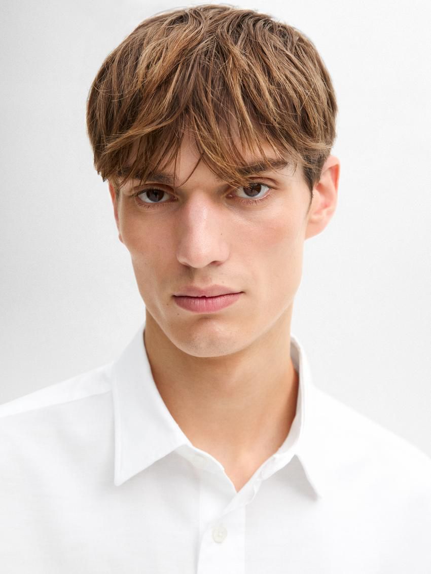 Massimo Dutti Regular-fit Cotton Men Shirts White | US-ZX4067231
