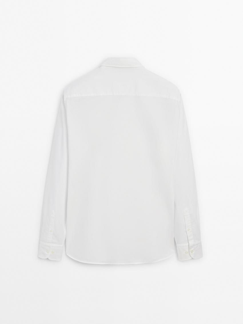 Massimo Dutti Regular-fit Cotton Men Shirts White | US-ZX4067231