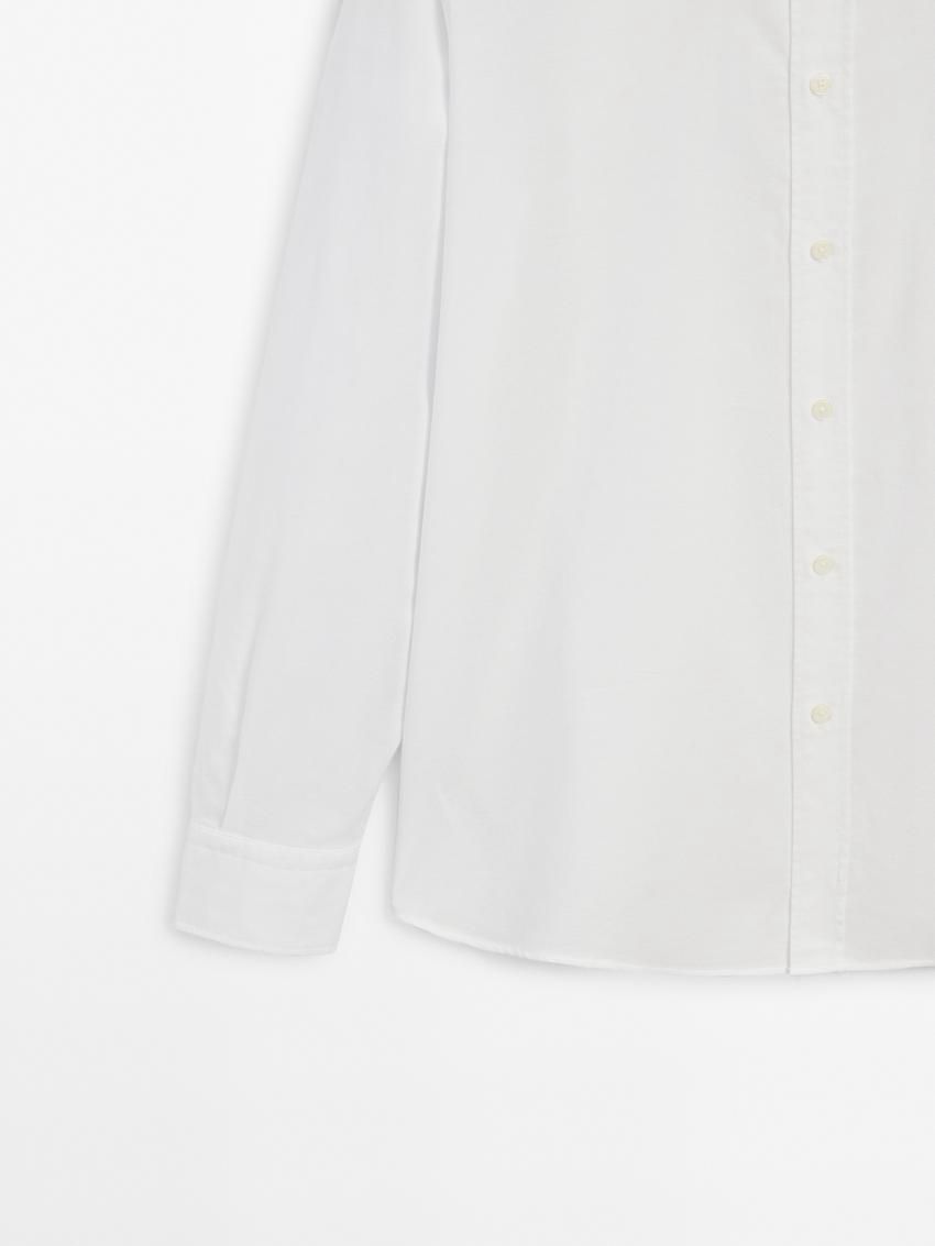 Massimo Dutti Regular-fit Cotton Men Shirts White | US-ZX4067231