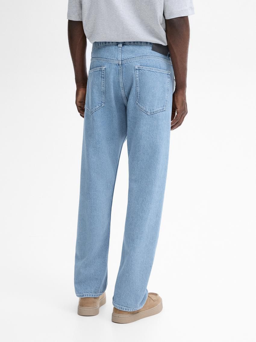 Massimo Dutti Relaxed Fit Cotton Blend Men Jeans Blue | US-PG5918362