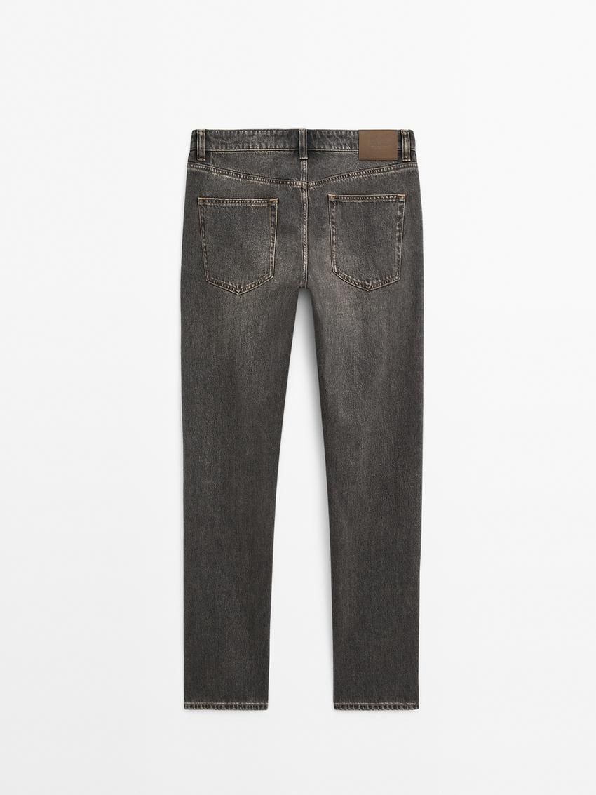 Massimo Dutti Relaxed Fit Cotton Men Jeans Dark Grey | US-XI4526830