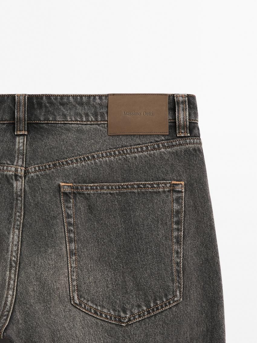 Massimo Dutti Relaxed Fit Cotton Men Jeans Dark Grey | US-XI4526830