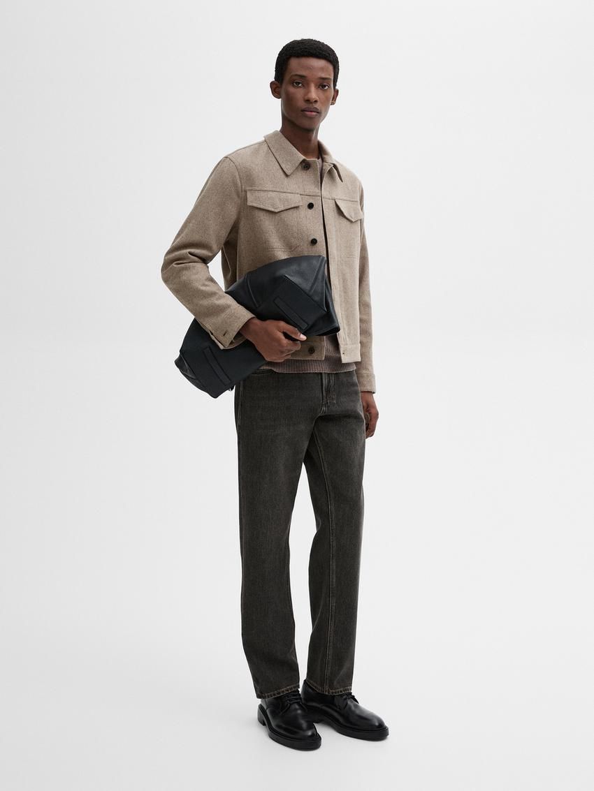 Massimo Dutti Relaxed Fit Cotton Men Jeans Dark Grey | US-XI4526830