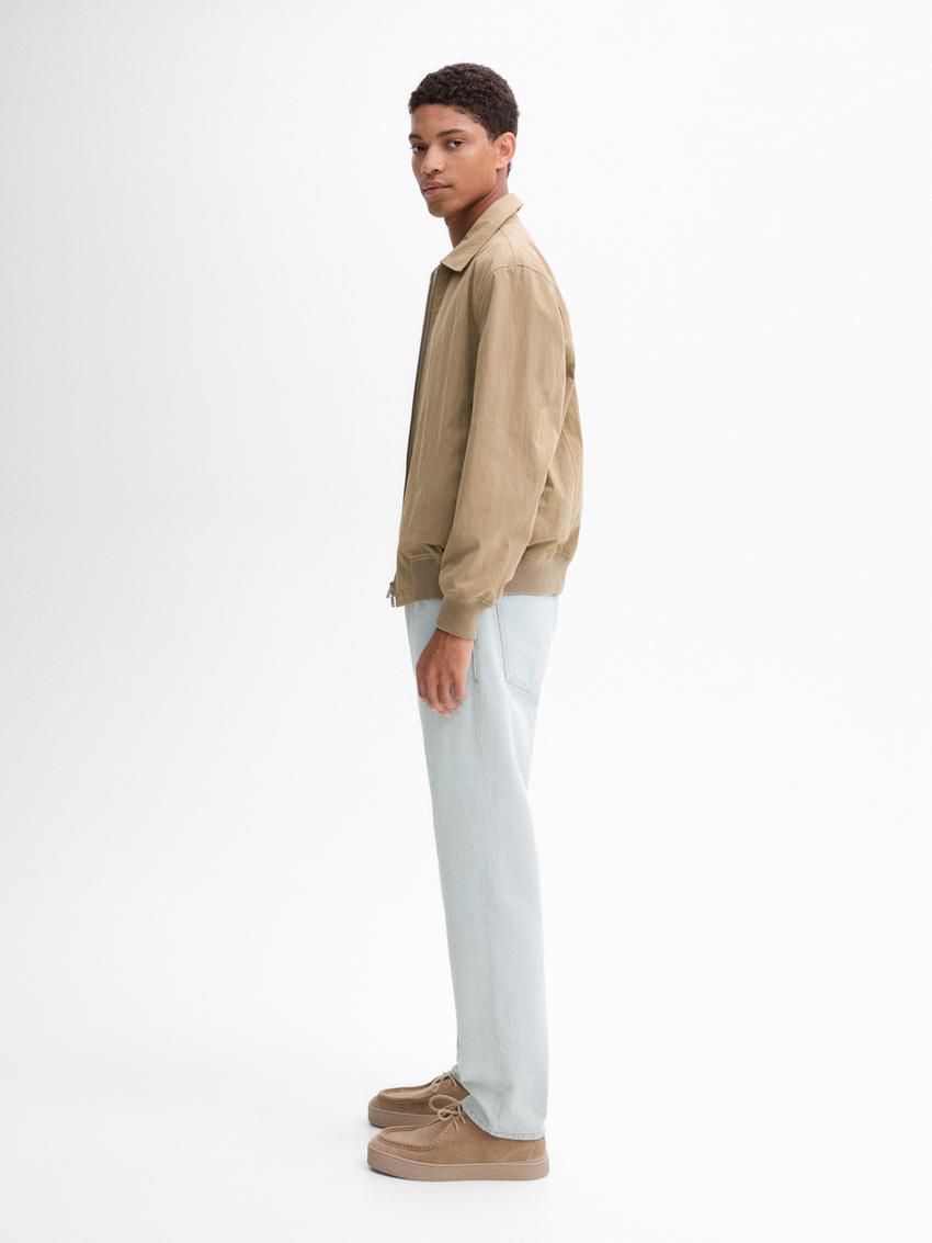 Massimo Dutti Relaxed Fit Hard Bleach Men Jeans Light Blue | US-AT4132679