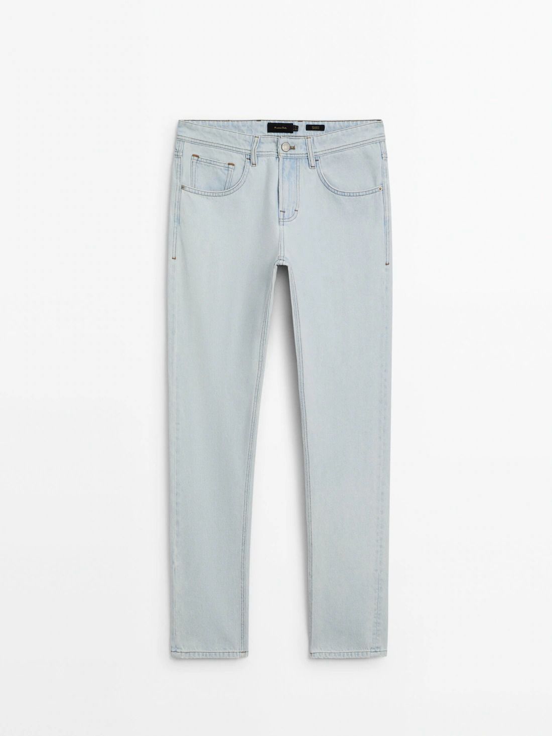 Massimo Dutti Relaxed Fit Hard Bleach Men Jeans Light Blue | US-AT4132679