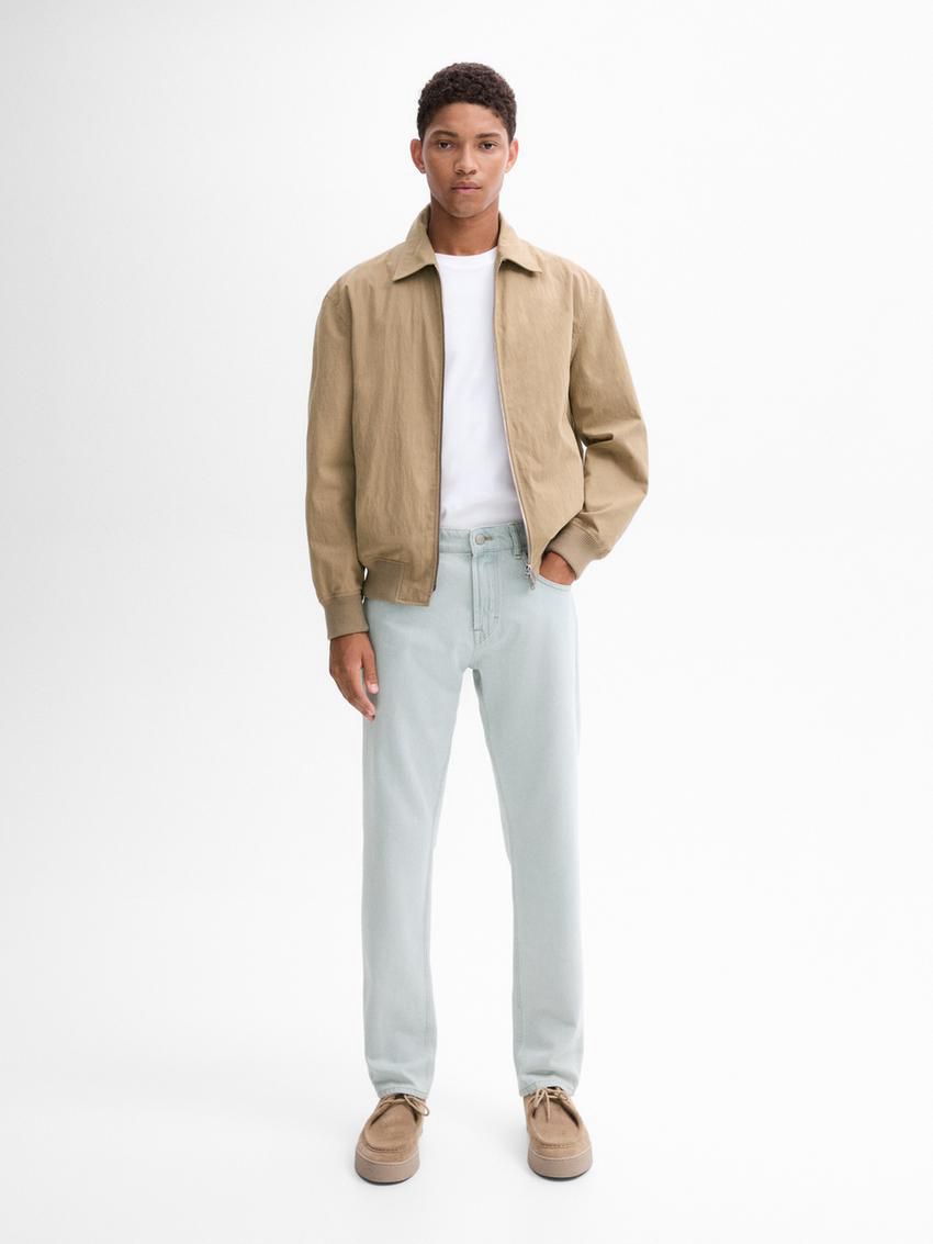 Massimo Dutti Relaxed Fit Hard Bleach Men Jeans Light Blue | US-AT4132679