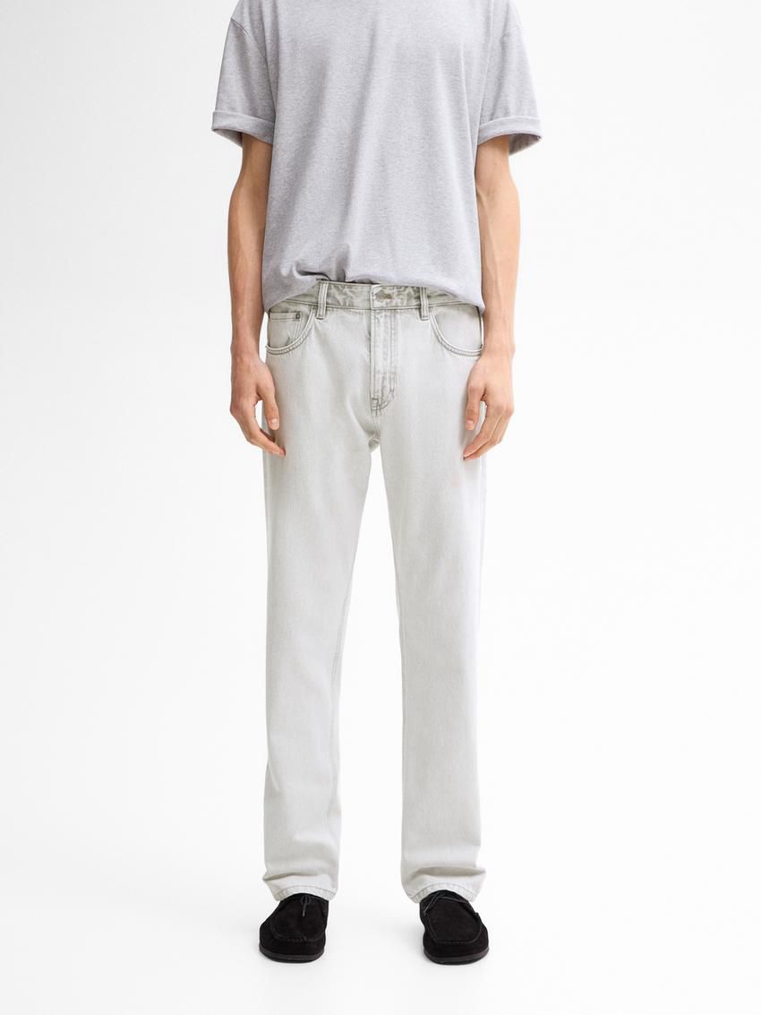 Massimo Dutti Relaxed Fit Men Jeans Light Grey | US-IO7329541