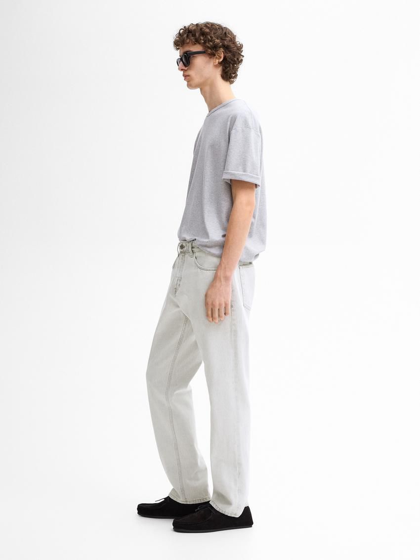 Massimo Dutti Relaxed Fit Men Jeans Light Grey | US-IO7329541