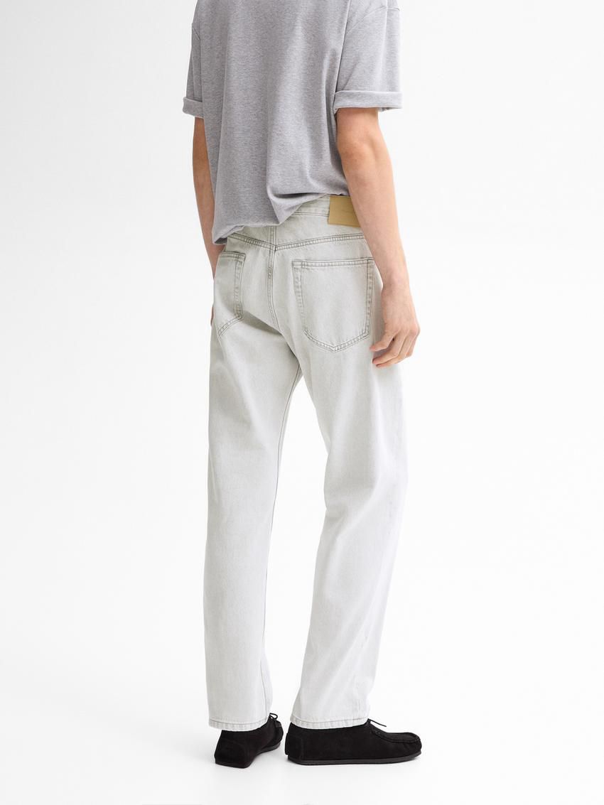 Massimo Dutti Relaxed Fit Men Jeans Light Grey | US-IO7329541