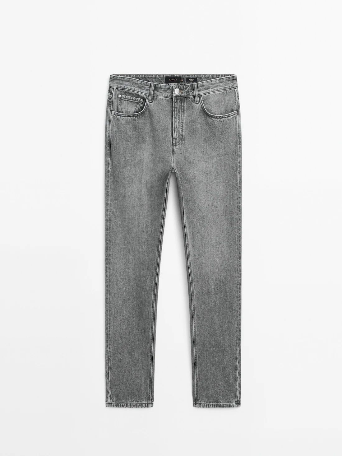 Massimo Dutti Relaxed Fit Mid-bleach Men Jeans Grey | US-OI6839704