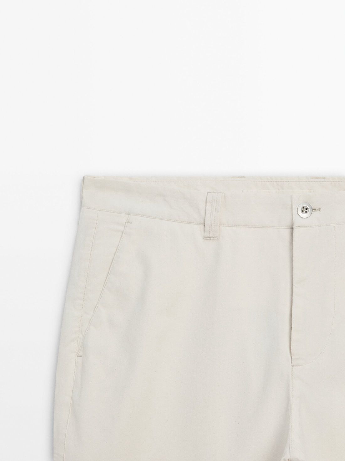 Massimo Dutti Relaxed-fit Twill Men Trousers Cream | US-LR6208519