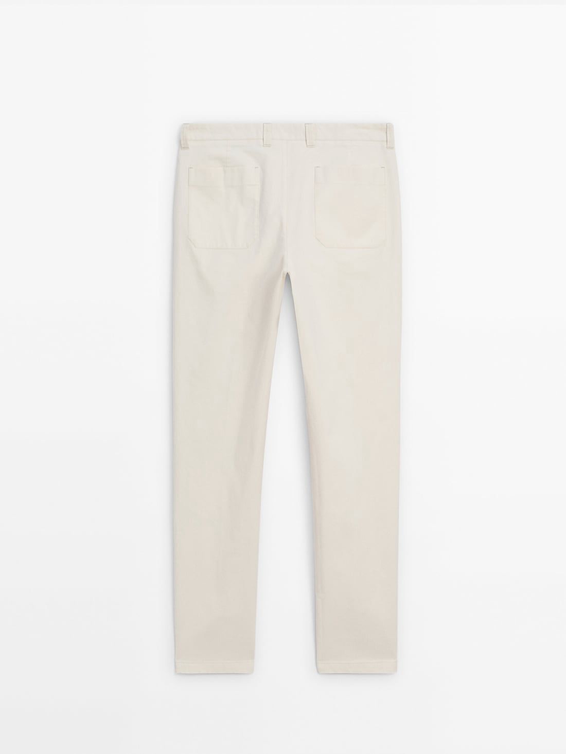 Massimo Dutti Relaxed-fit Twill Men Trousers Cream | US-LR6208519